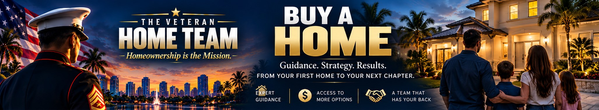 The Veteran Home Team — Buy a Home. Guidance, strategy, results: from your first home to your next chapter.